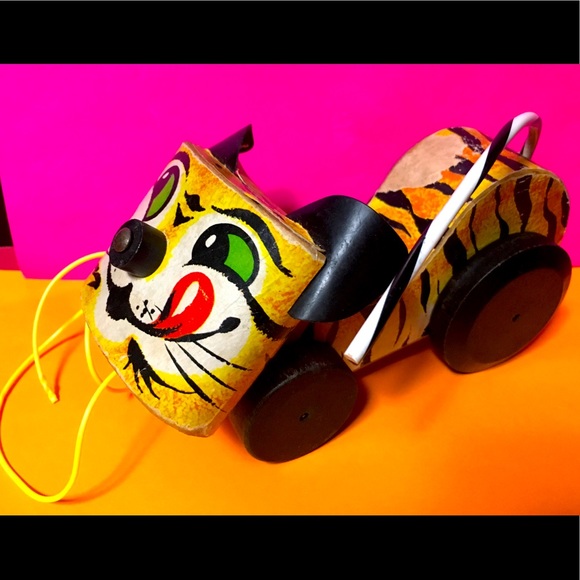 FISHER PRICE 60”s Tawny Tiger Pull Toy #654 - Picture 1 of 16